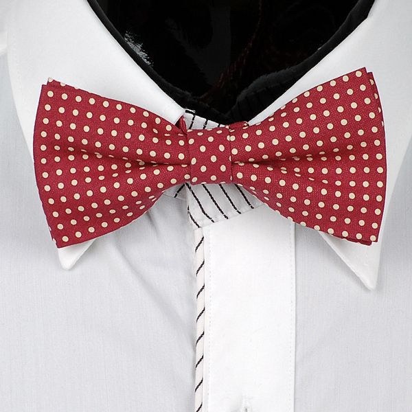 蝶ネクタイ ボウタイ バタフライ ネクタイ レッド 赤色 ドット柄 水玉 bt129
