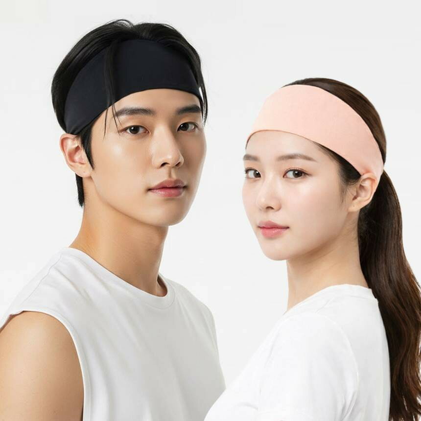 Headband - スポーツヘアバンド 接触冷感 【INCONTRO】DUALRUN メンズ レディース 9cm幅 ワイドフィット 3重構造 吸汗速乾 UVカット99.9% 抗菌 ランニング ヨガ 登山 テニス サッカー ジム フィットネス 男女兼用 送料無料