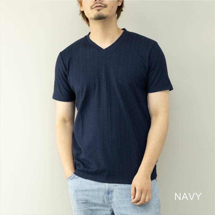 Tシャツ メンズ 半袖 Vネック ランダムテレコ スリム 細身 無地 半袖Tシャツ VネックTシャツ テレコTシャツ カットソー トップス インナー カジュアル キレイ目 定番 ベーシック シンプル 春 夏 服 お洒落 送料無料
