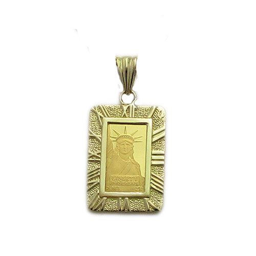 人類の永遠の象徴を純金でレリーフした傑作 信頼のクレジットスイスの自由の女神1gペンダント
