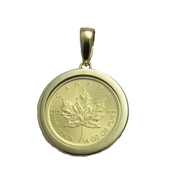 カナダ政府発行純金メイプル1/4オンスコインペンダントの商品画像