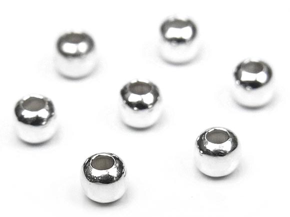 SILVER925 ビーズ 丸玉 2mm【10コ販売】▽ シルバー925 パーツ アクセサリー クラフト 金具 USA製 925銀 スターリングシルバー Sterling Silver