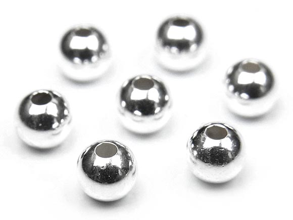 SILVER925 ビーズ 丸玉 3mm【10コ販売】▽ シルバー925 パーツ アクセサリー クラフト 金具 USA製 925銀 スターリングシルバー Sterling Silver