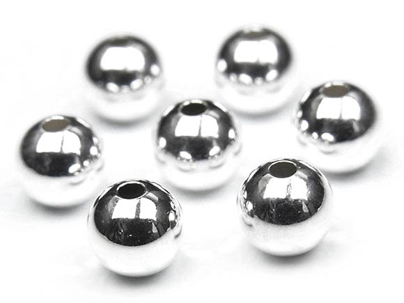 SILVER925 ビーズ 丸玉 4mm【8コ販売】▽ シルバー925 パーツ アクセサリー クラフト 金具 USA製 925銀 スターリングシルバー Sterling Silver