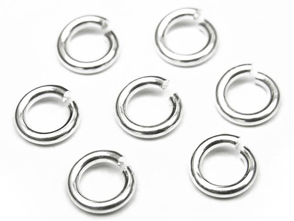 SILVER925 丸カン 太さ 0.8mm×サイズ 4mm【7コ販売】▽ シルバー925 パーツ アクセサリー クラフト 金具 USA製 925銀 スターリングシルバー Sterling Silver