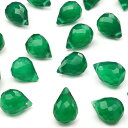 【粒販売】インド産 グリーンオニキス ドロップカット 7〜8mm【4粒販売】▽ グリーンメノウ グリーンアゲート 瑪瑙 Onyx Agate しずく 雫 粒売り...