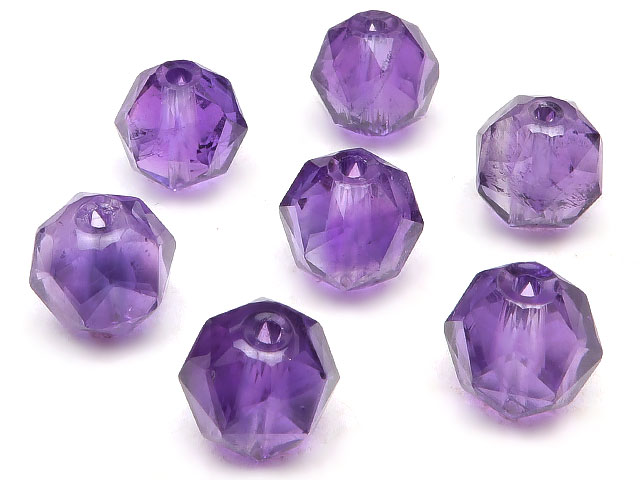 【粒販売】アメジスト スターカット 丸玉 10mm【3粒販売】▽ アメシスト 紫水晶 Amethyst 2月の誕生石 面カット ラウンドカット 粒売り 天然石 ビーズ パワーストーン パーツ アクセサリー 素材 材料