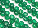 グリーンオニキス マロンカット 6〜8mm No.7【1連販売】▽ グリーンメノウ グリーンアゲート 瑪瑙 Onyx Agate しずく 雫 連売り 天然石 ビ...