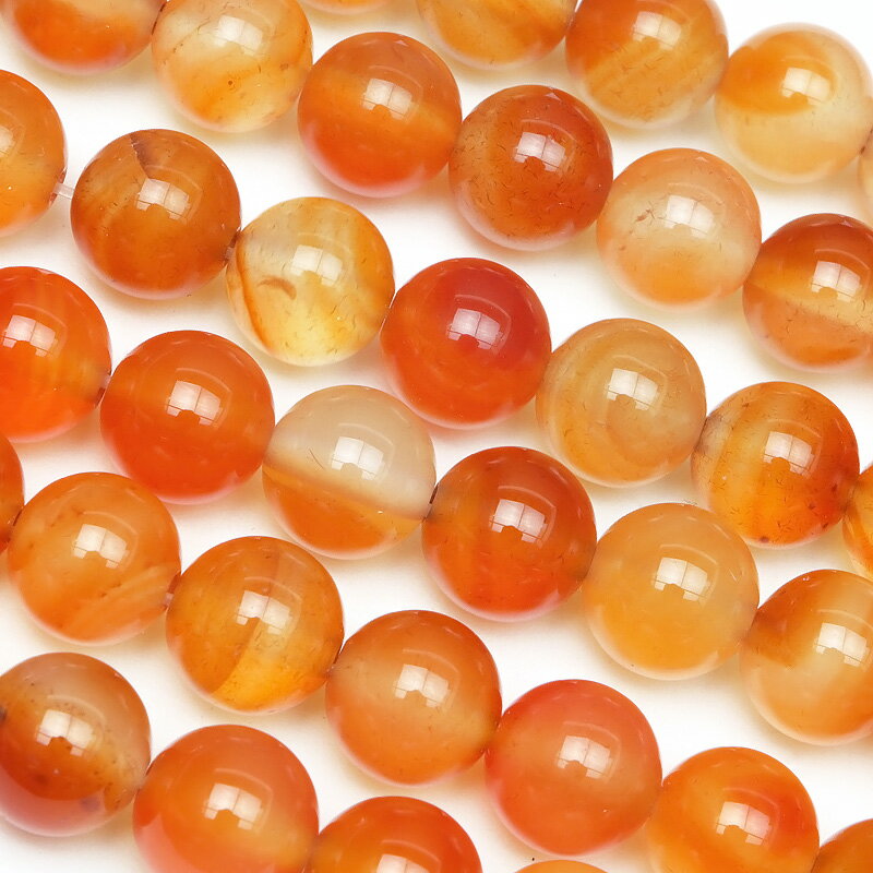 ミックスカーネリアン 丸玉 8mm【1連販売】▽ カーネリアン アゲート カルセドニー 紅玉髄 7月の誕生石 Cornelian ラウンド 丸ビーズ 連売り 天...