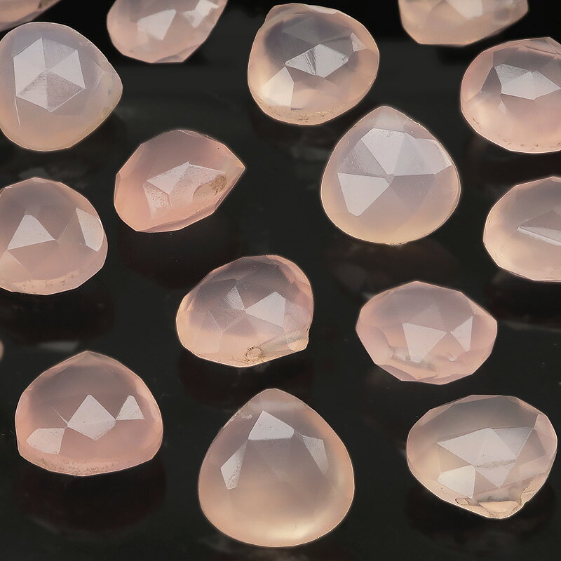 【粒販売】インド産 ピンクカルセドニー マロンカット 8mm【2粒販売】▽ カルセドニー アゲート メノウ Chalcedony しずく 雫 粒売り 天然石 ビ...