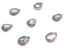 ミスティックトパーズ ペアシェイプカット 7～8mm No.2▽ トパーズ レインボートパーズ Topaz 11月の誕生石 しずく 雫 粒売り 天然石 ビーズ パワーストーン パーツ アクセサリー 素材 材料