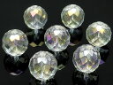 【粒販売】レインボーオーラ 64面カット 丸玉 10mm【8粒販売】▽ クリスタル 水晶 蒸着水晶 Crystal 4月の誕生石 ラウンドカット 粒売り 天然石 ビーズ パワーストーン パーツ アクセサリー 素材 材料