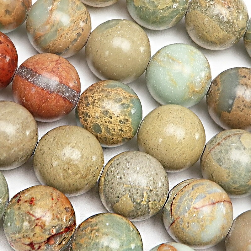インプレッションストーン 丸玉 10mm【1連販売】▽ カオリナイト カオリン 碧玉 Impression stone ラウンド 丸ビーズ 連売り 天然石 ビーズ パワーストーン パーツ アクセサリー 素材 材料