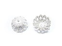 花座 typeM艶消シルバー【20コ販売】▽ 座金 ビーズキャップ パーツ ハンドメイドパーツ アクセサリー クラフト 金具 素材 材料
