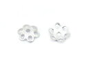 花座 typeQ艶消シルバー【20コ販売】▽ 座金 ビーズキャップ パーツ ハンドメイドパーツ アクセサリー クラフト 金具 素材 材料