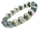 ガーデンモスアゲート 丸玉ブレス 12mm No.15【1点もの】▽ ガーデンアゲート メノウ アゲット 瑪瑙 Agate ブレスレット 数珠 ラウンド 天然石...