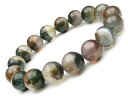 ガーデンモスアゲート 丸玉ブレス 12mm No.16【1点もの】▽ ガーデンアゲート メノウ アゲット 瑪瑙 Agate ブレスレット 数珠 ラウンド 天然石...