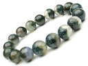 ガーデンモスアゲート 丸玉ブレス 12mm No.17【1点もの】▽ ガーデンアゲート メノウ アゲット 瑪瑙 Agate ブレスレット 数珠 ラウンド 天然石...