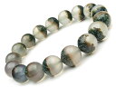 ガーデンモスアゲート 丸玉ブレス 12mm No.18【1点もの】▽ ガーデンアゲート メノウ アゲット 瑪瑙 Agate ブレスレット 数珠 ラウンド 天然石...