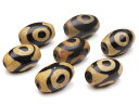 【粒販売】三眼天珠 ライス 12×8mm No.4【7粒販売】▽ ジービーズ アゲート メノウ アゲット 瑪瑙 Agate ナツメ 粒売り 天然石 ビーズ パワ...