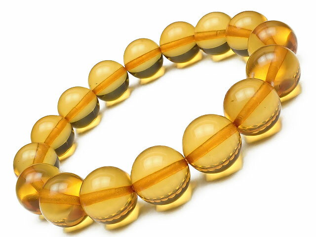 バルティックアンバー(琥珀) 丸玉ブレス 12mm No.13【1点もの】▽ 琥珀 アンバー Amber ブレスレット 数珠 ラウンド 天然石 ビーズ パワース...