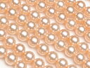 貝パール(シェルパール) サーモンピンクカラー 丸玉 4mm▽ イミテーションパール ラウンド 丸ビーズ 連売り ビーズ パワーストーン パーツ アクセサリー ...