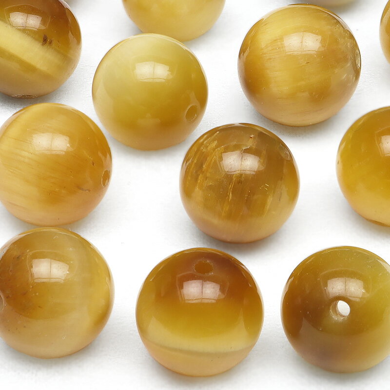 【粒販売】ゴールデンタイガーアイ 丸玉 10mm【4粒販売】▽ タイガーズアイ 虎目石 Tiger's eye ラウンド 丸ビーズ 粒売り 天然石 ビーズ パワ...