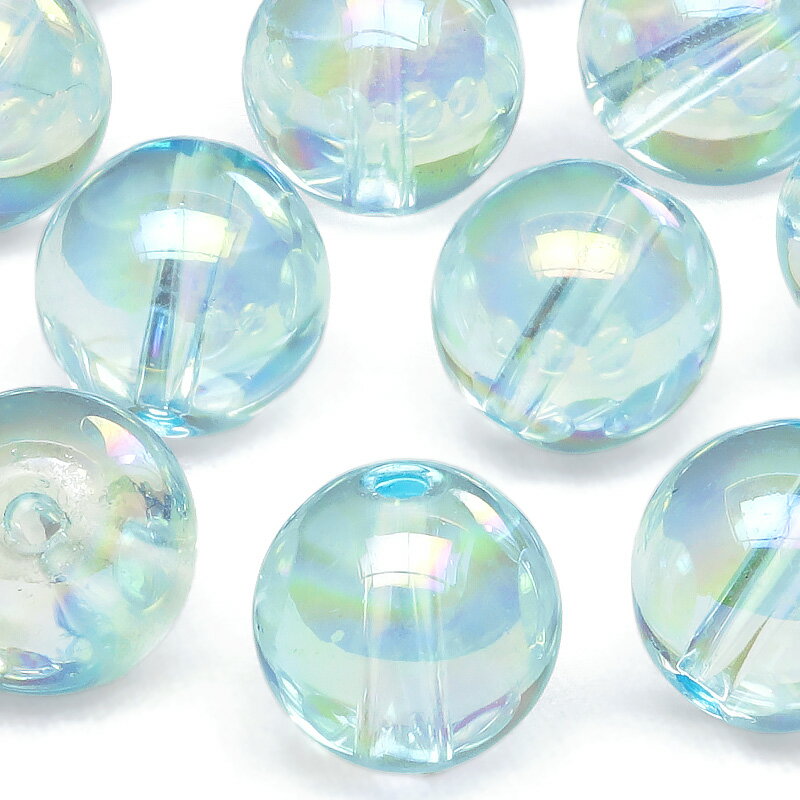 【粒販売】アクアオーラ 丸玉 10mm【4粒販売】▽ クリスタル 水晶 蒸着水晶 Crystal 4月の誕生石 ラウンド 丸ビーズ 粒売り天然石 ビーズ パワー...