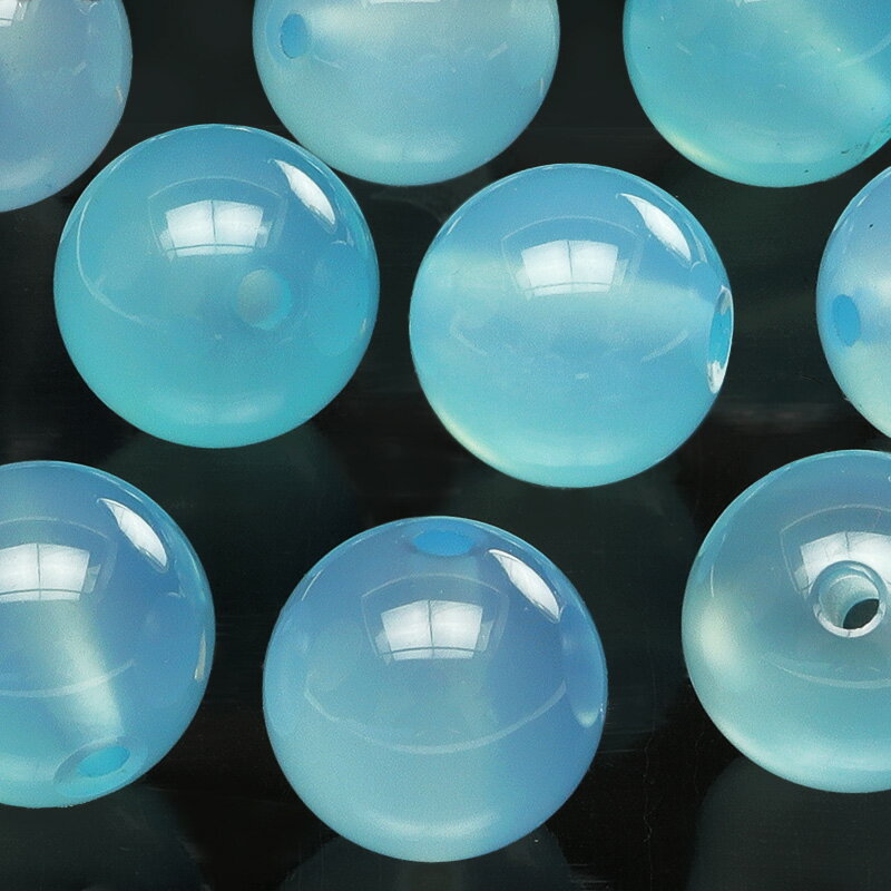 【粒販売】シーブルーカルセドニー 丸玉 10mm【3粒販売】▽ シーブルーアゲート シーブルーメノウ 玉髄 Chalcedony ラウンド 丸ビーズ 粒売り 天...