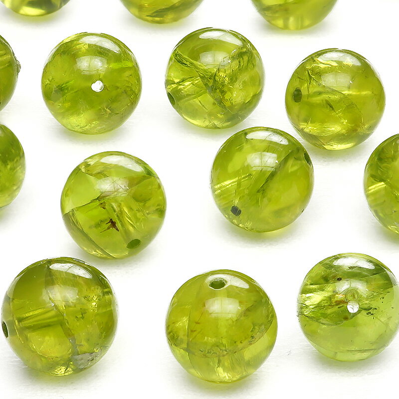 【粒販売】ペリドット 丸玉 8mm【1粒販売】▽ ペリドート イブニングエメラルド オリビン 橄欖石 Peridot 8月の誕生石 ラウンド 丸ビーズ 粒売り ...