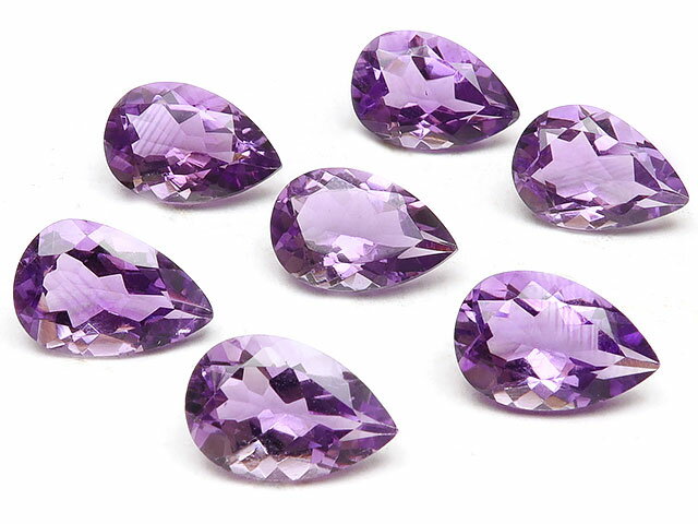 ブラジル産 アメジスト ペアシェイプファセットカット ルース 12×8mm【4コ販売】▽ アメシスト 紫水晶 Amethyst 2月の…