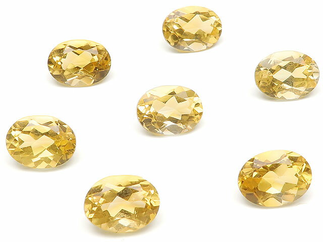 シトリン オーバルファセットカット ルース 8×6mm【5コ販売】▽ シトリントパーズ 黄水晶 Citrine 11月の誕生石 裸石 粒売り 天然石 ビーズ パワーストーン パーツ アクセサリー 素材 材料