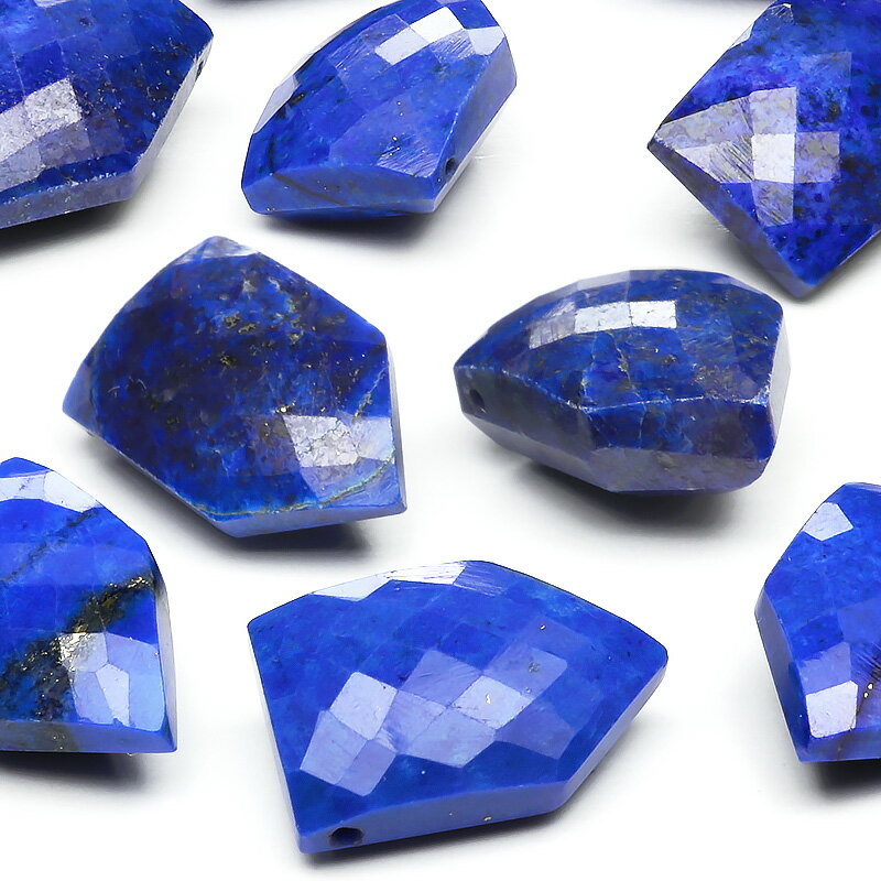 【粒販売】ラピスラズリ ホームベースファセットカット 13〜14mm【1粒販売】▽ ラズライト 瑠璃 青金石 Lapis lazuli 12月の誕生石 粒売り ...