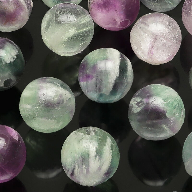 【粒販売】エンジェルフェザー マルチカラーフローライト 丸玉 8mm【3粒販売】▽ フェザーインフローライト フラワーインフローライト エンジェルフローライト ...