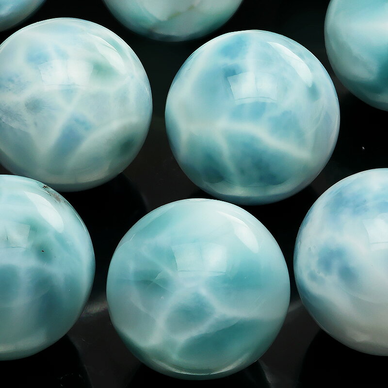 【粒販売】ドミニカ産 ラリマー 丸玉 14mm【1粒販売】▽ ペクトライト ラリマール ドルフィンストーン Larimar ラウンド 丸ビーズ 粒売り 天然石 ...