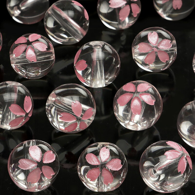 【粒販売】天然水晶 クリスタルクォーツ フラワー ピンク彫刻 丸玉 8mm【2粒販売】▽ クリスタル 水晶 本水晶 ロッククリスタル 水精 石英 Crystal...