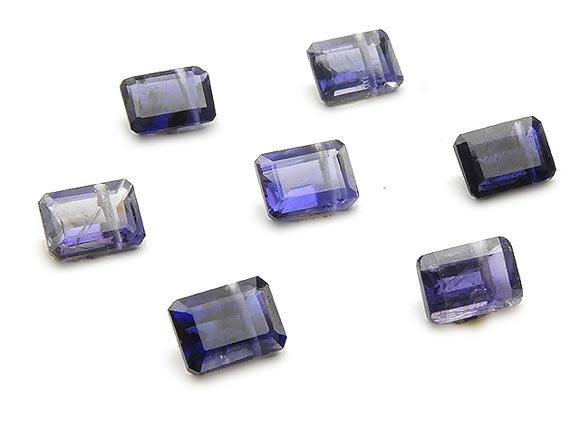 アイオライト レクタングルファセットカット 7×5mm［プレミアムカット］▽ コーディエライト ダイクロアイト 菫青石 Iolite 9月の誕生石 粒売り 天然石 ビーズ パワーストーン パーツ アクセサリー 素材 材料