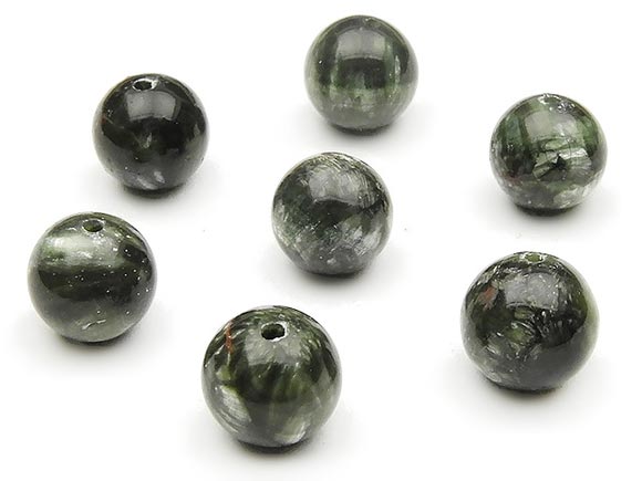 セラフィナイト 丸玉 8mm▽ クリノクロア 斜緑泥石 Seraphinite ラウンド 丸ビーズ 粒売り 天然石 ビーズ パワーストーン パーツ アクセサリー 素材 材料