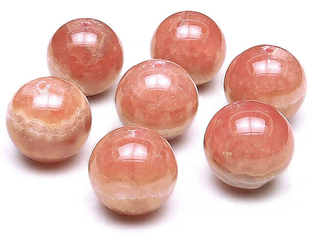 アルゼンチン産 インカローズ 丸玉 11mm▽ ロードクロサイト 菱マンガン鉱 Incarose Rhodochrosite ラウンド 丸ビーズ 粒売り 天然石 ビーズ パワーストーン パーツ アクセサリー 素材 材料