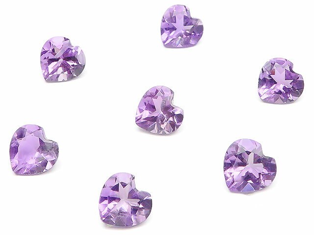 ブラジル産 アメジスト ハートファセットカット ルース 6mm【8コ販売】▽ アメシスト 紫水晶 Amethyst 2月の誕生石 裸…