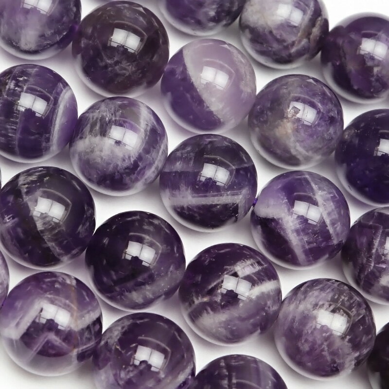 ファントムアメジスト 丸玉 10mm【1連販売】▽ ケープアメジスト シェプロンアメジスト ゴーストアメジスト Amethyst 2月の誕生石 ラウンド 丸ビー...