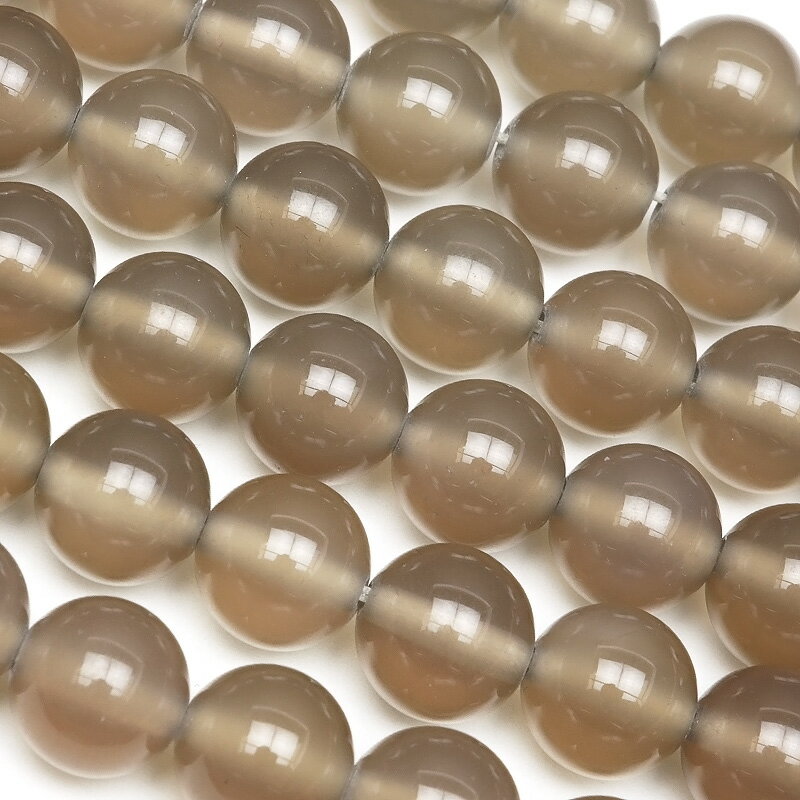 グレーカルセドニー 丸玉 8mm【1連販売】▽ カルセドニー アゲート メノウ Chalcedony ラウンド 丸ビーズ 連売り 天然石 ビーズ パワーストーン...