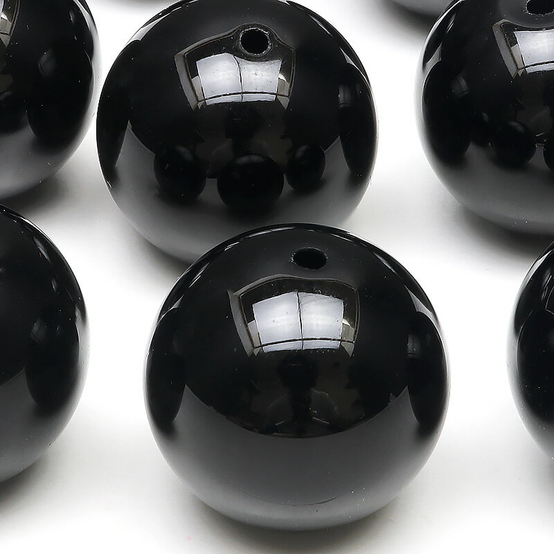 【粒販売】チベット産 モリオン(カンゴーム) 丸玉 16mm【2粒販売】▽ カンゴーム ケアンゴーム 黒水晶 Morion ラウンド 丸ビーズ 粒売り 天然石 ...