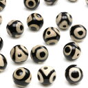 【粒販売】三眼天珠(ブラジル産アゲート) 丸玉 6mm【10粒販売】▽ ジービーズ アゲート メノウ アゲット 瑪瑙 Agate ラウンド 丸ビーズ 粒売り 天然石 ビーズ パワーストーン パーツ アクセサリー 素材 材料