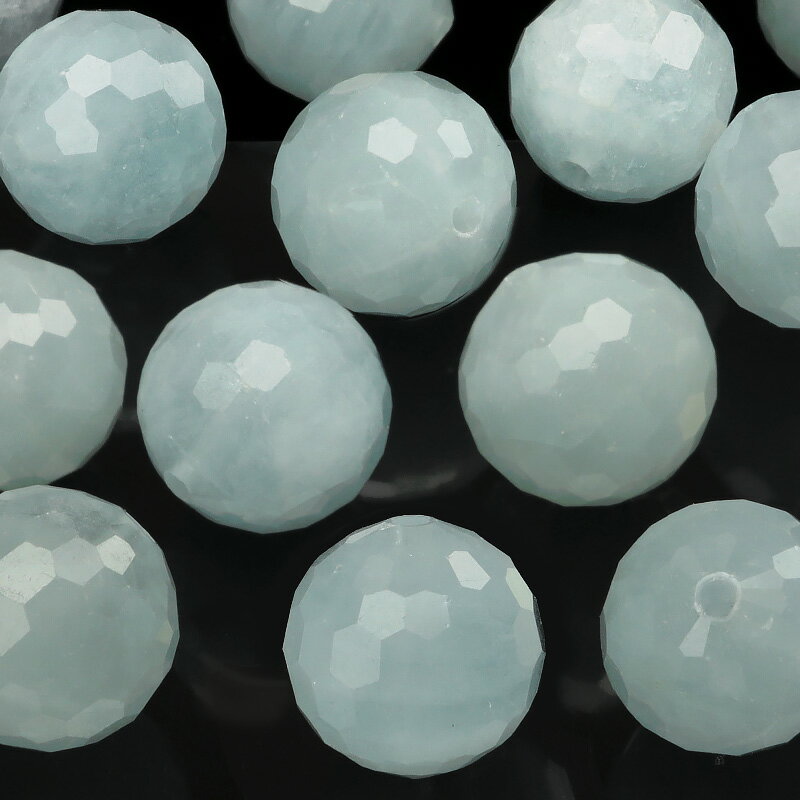 【粒販売】アフリカ産 アクアマリン 128面カット 丸玉 10mm【4粒販売】▽ アクワマリン 藍玉 緑柱石 Aquamarine 3月の誕生石 ラウンドカット...