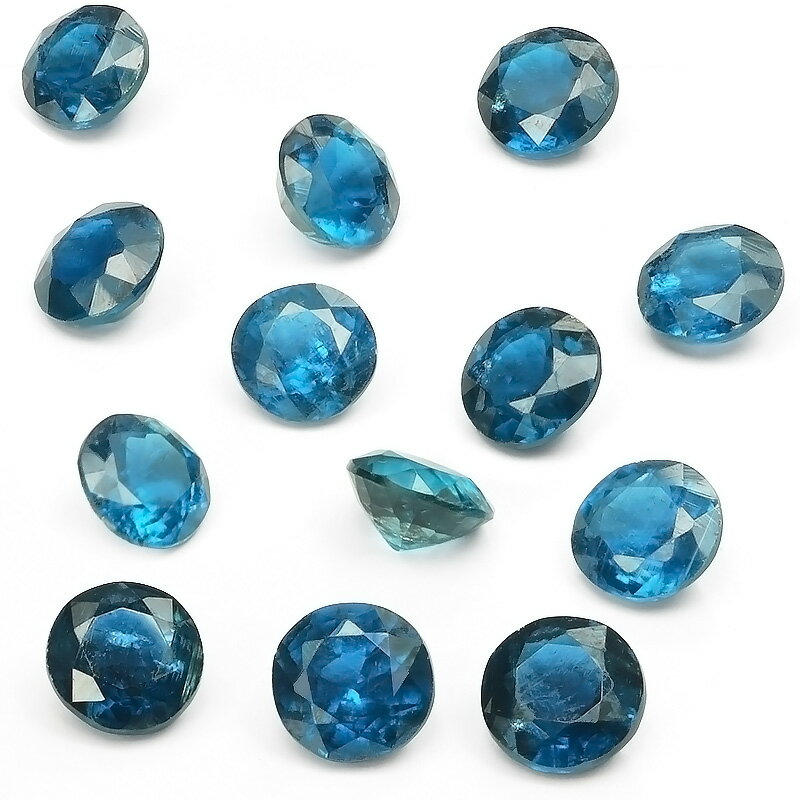 タンザニア産 インディゴブルーカイヤナイト コインファセットカット ルース 6mm【1コ販売】▽ カヤナイト ディスシーン 藍晶石 二硬石 Kyanite 裸石 ラウンドカット 粒売り 天然石 ビーズ パワーストーン パーツ アクセサリー 素材 材料