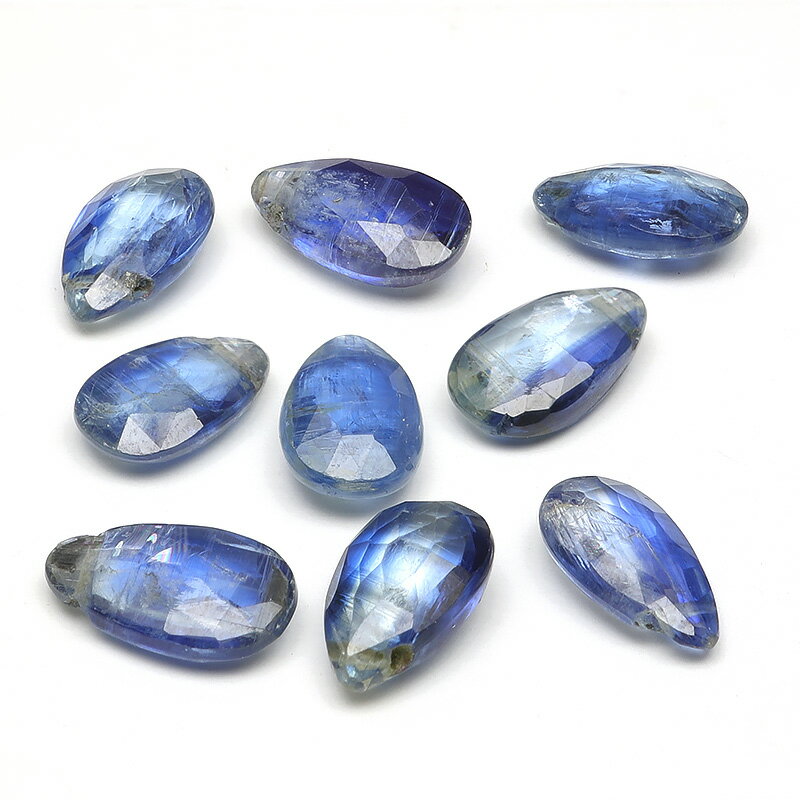 【粒販売】ネパール産 カイヤナイト ペアシェイプカット 10〜11mm【3粒販売】▽ カヤナイト ディスシーン 藍晶石 Kyanite しずく 雫 粒売り 天然...