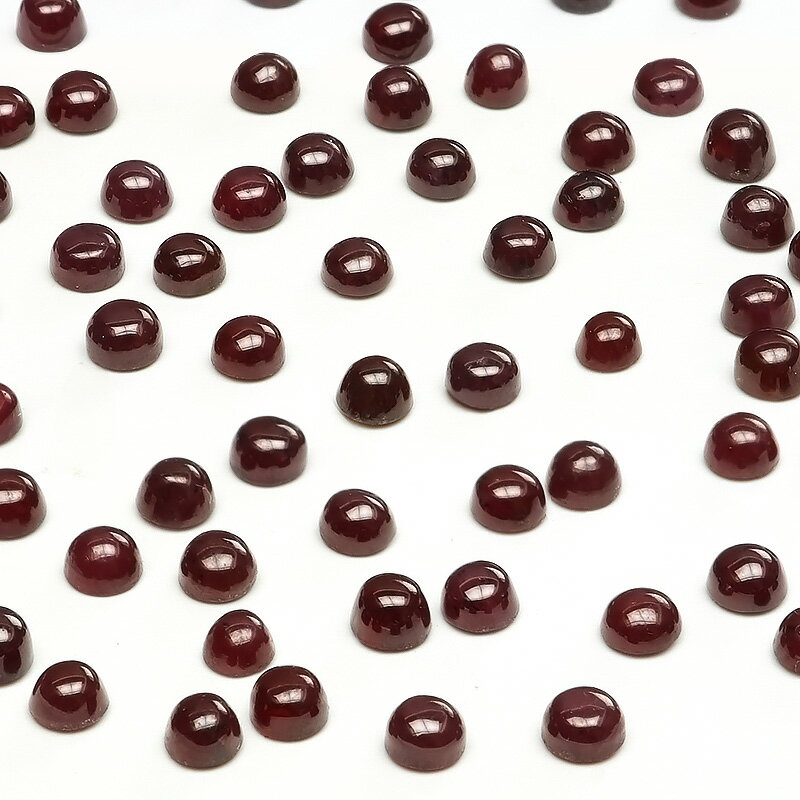 インド産 スターガーネット コイン カボション 3mm【6コ販売】▽ レッドガーネット パイロープ 1月の誕生石 柘榴石 ざくろ石 Garnet ルース 粒売り...