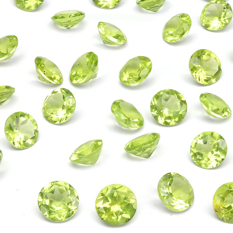 アリゾナ産 ペリドット コインファセットカット ルース 5mm【3コ販売】▽ ペリドート イブニングエメラルド オリビン 橄欖石 Peridot 8月の誕生石 ...