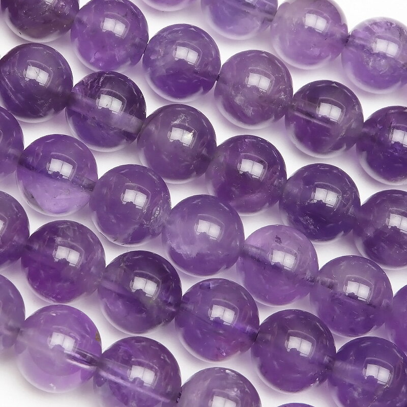 ザンビア産 アメジスト 丸玉 8mm【1連販売】▽ アメシスト 紫水晶 Amethyst 2月の誕生石 ラウンド 丸ビーズ 連売り 天然石 ビーズ パワーストー...